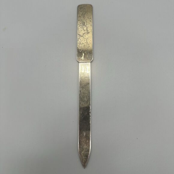 Tiffany And Co Silverplate Letter Opener Ostrich Engraving Abbott Logo Bad Condt - Picture 6 of 9